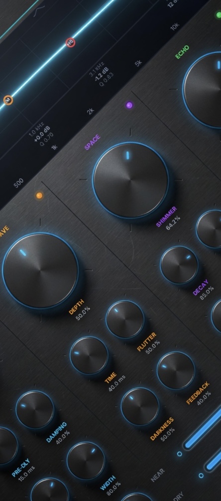 Audio Environments five-band parametric EQ with live frequency graph