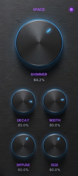 Audio Environments Space engine — granular pitch shifting and bright shimmer reverb for cinematic audio design