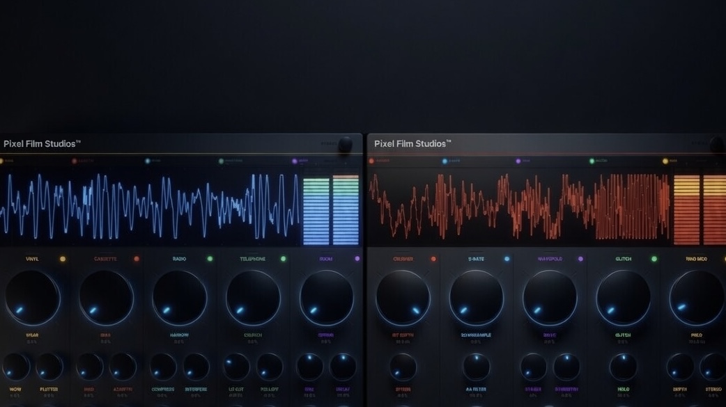 Lo-Fi Suite and Lo-Fi Digital plugin interfaces inside Final Cut Pro