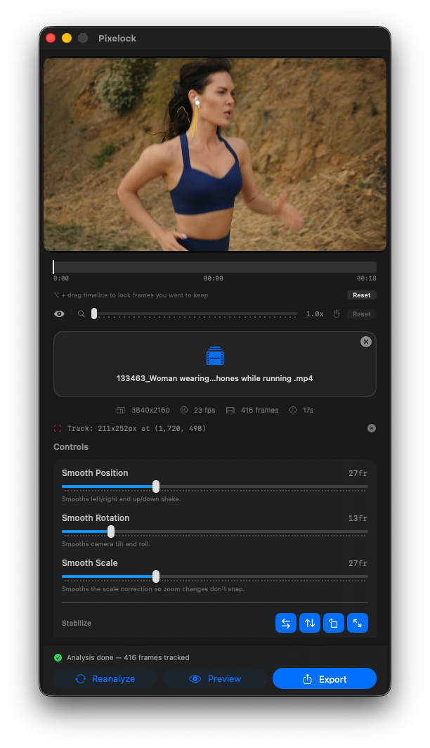 Review the tracking result